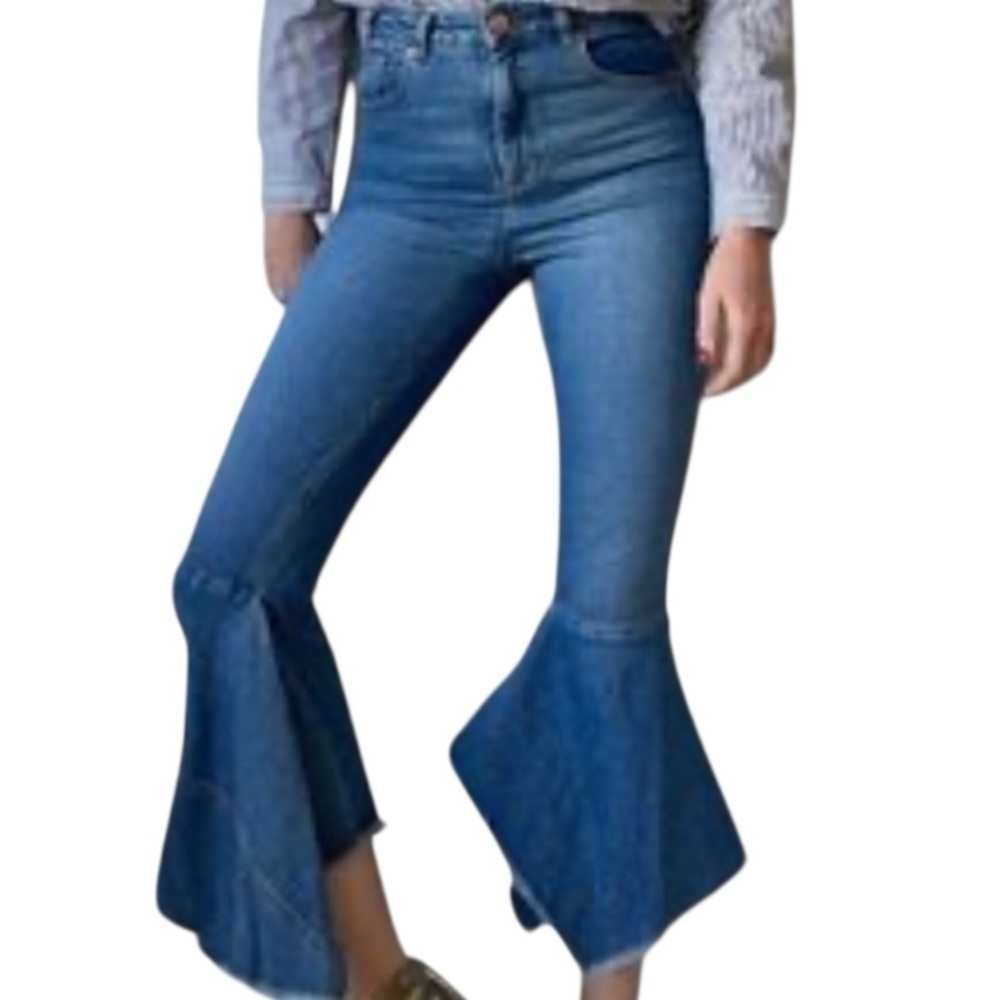 Women's Flared Blue Jeans